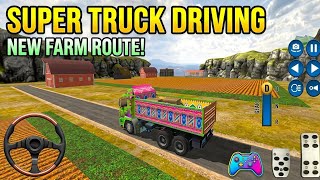 SUPER TRUCK FARM DRIVING | New Village Farm Route Challenge  screenshot 4