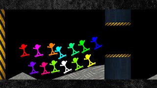 Stickman Skater Crush - Survival Race in Algodoo screenshot 1
