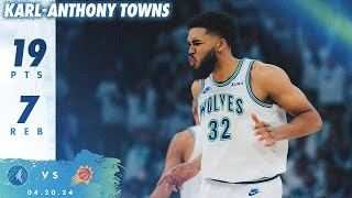 Karl-Anthony Towns Scores 19 Points vs Phoenix In GAME ONE | 04.20.24