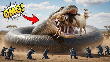 Heroic Rescue Team Saves Goat from Giant Python Attack on the African Savanna 