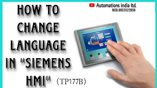 How To Change Language In Siemens Hmi  Tp177b  Automations India