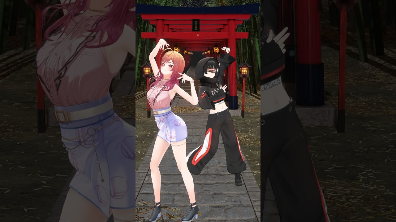 【#踊ってみた】黒子ちゃんとレッツゴー！陰陽師をキめてみた。【#一条莉々華 #shorts #ホロライブ 】