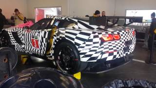 2014 chevrolet corvette c7r stingray startup at roar before the rolex