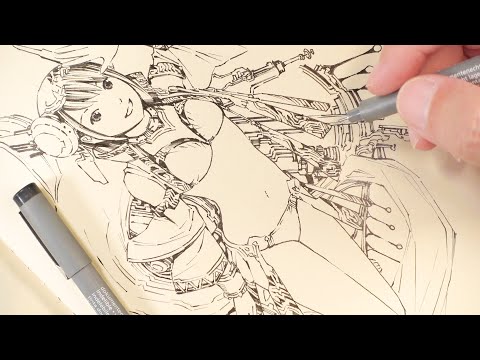 Moleskine notebook : ミリペンで手慣らし線画