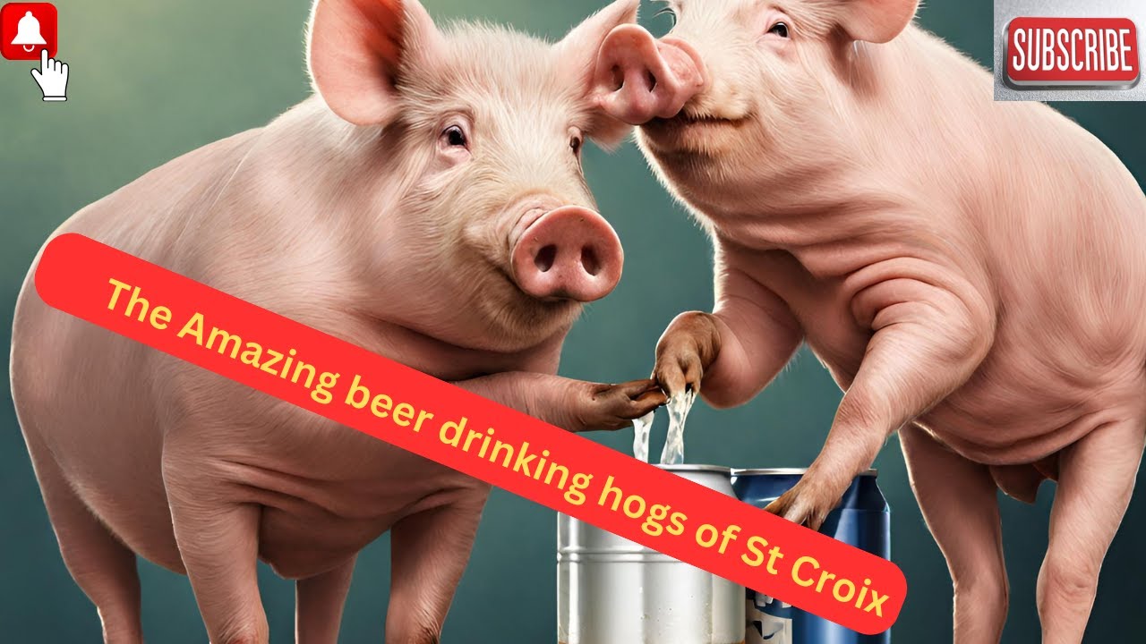 MUST SEE PIG drinking beer in St Croix Virgin Islands Watch until the