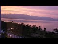 #綺麗な夕日 【滋賀県琵琶湖 マリオットホテル】 【紫色の夕日】【ピンク色の夕日】 綺麗な夕日が見れました