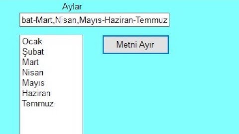 C# Form Dersleri-34 Split Fonksiyonu ile Metin Ayırma