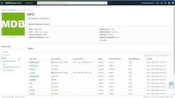 Schema management in Oracle Cloud Infrastructure Database Management