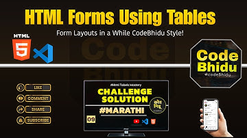HTML Form in Table for Alignment | Entities, Datalist, Optgroup, Data Attribute, iFrame | codeBhidu