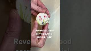 Wood earrings tutorial coming this Friday 3-15-24 #wood earrings #woodjewelry #woodart #driedflower