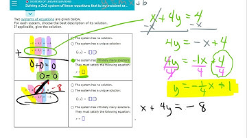 Solving a 2x2 system of linear equations that is inconsistent or consistent dependent