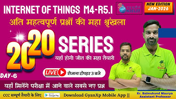 Day-6 | IoT Exam MCQs Series  | Internet of Things (IoT) |(M4-R5.1) |  Jan 2026  | GyanXp