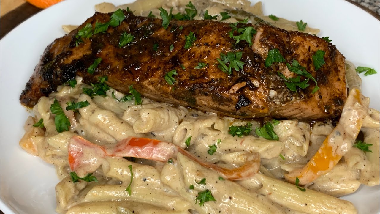 JERK SALMON RASTA PASTA THIS RECIPE WILL CHANGE YOUR LIFE YouTube