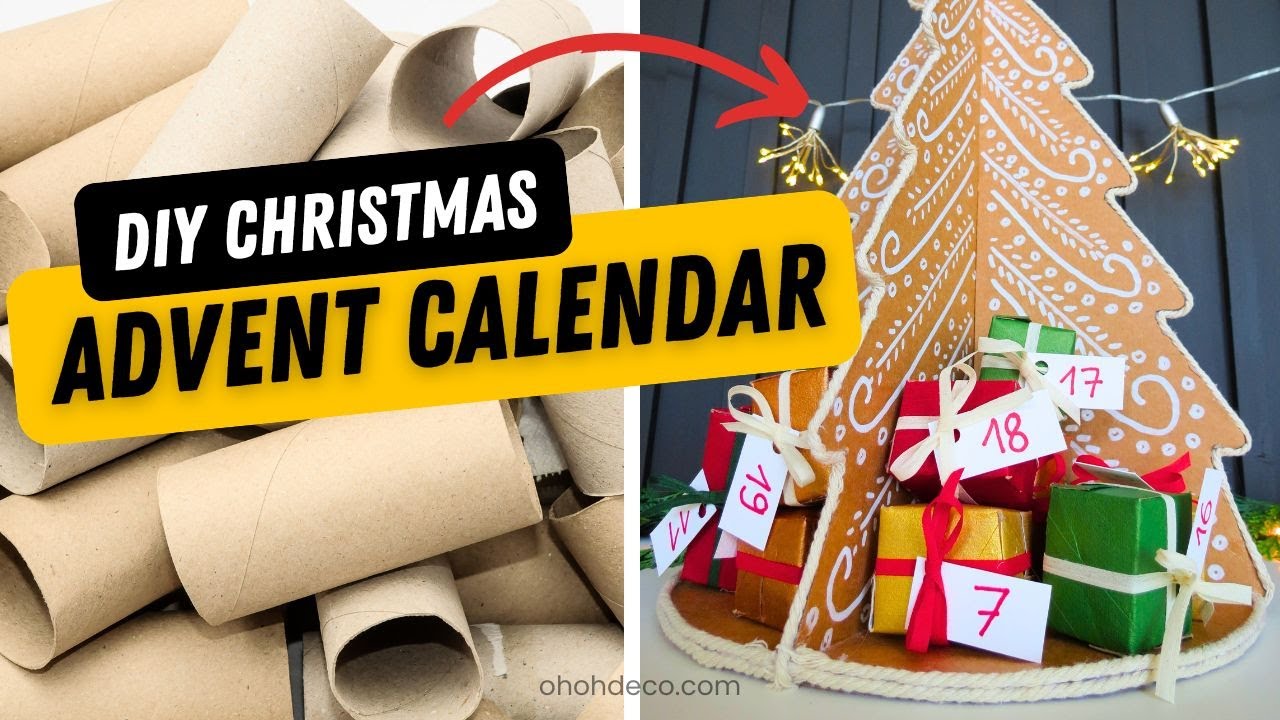 Рождественский адвент-календарь: займитесь переработкой рулонов туалетной бумаги и картона.