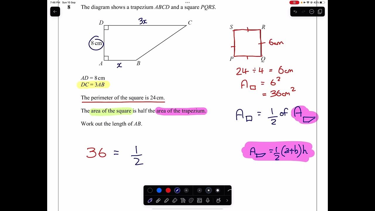 Gcse igcse edexcel maths mathematics perimeter area forming and solving