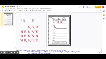 Writing Tally Marks - Google Slides