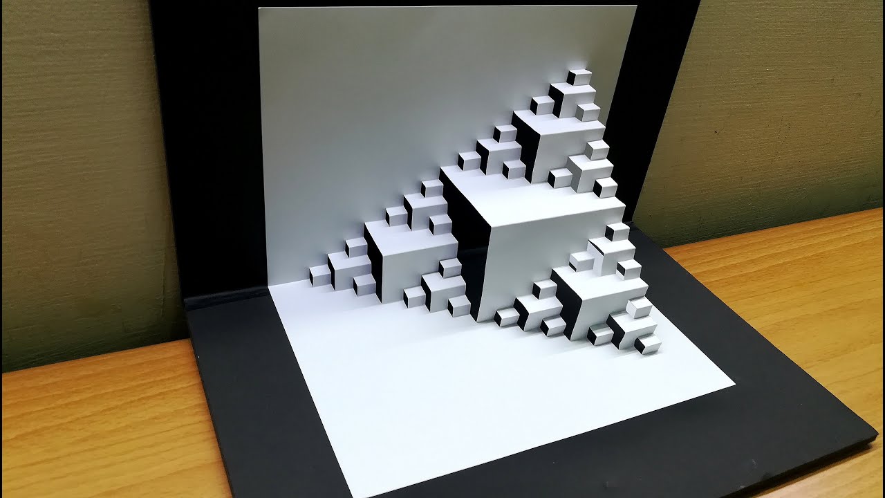 3D Cube stacking｜pop up card｜paper art｜kirigami｜How to make Block ...