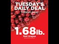 Hyvee tuesday daily deals basket  bushel red grapes 168 lb sale 02212023 only stockup prep