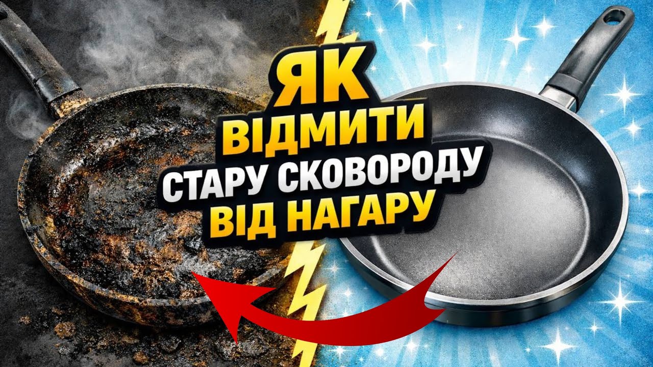 Як легко очистити сковороду від старого нагару!Швидко та просто!!!!