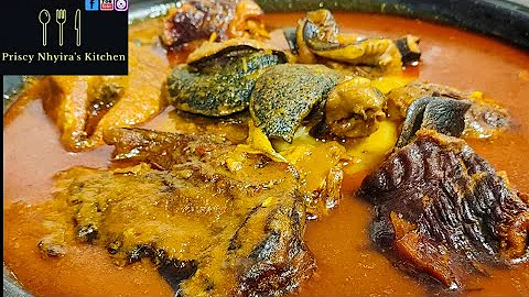 How To Make Ghana Palm Nut Soup// Ghana Abenkwan With Turkey And Snails.