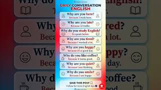 DAILY CONVERSATION ENGLISH – WHY Questions.#learnenglish