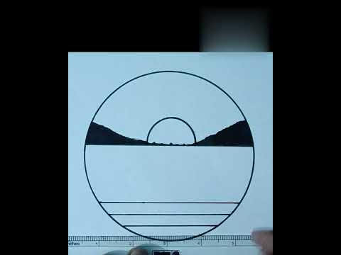 Beautiful Circle Sunset  Drawing Easy shorts drawing