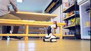 Smart Robot by POV take a drink from refrigerator with soft hand screenshot 5