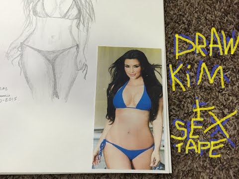 kim kardashian time lapse drawing pencil art bikini free hot look