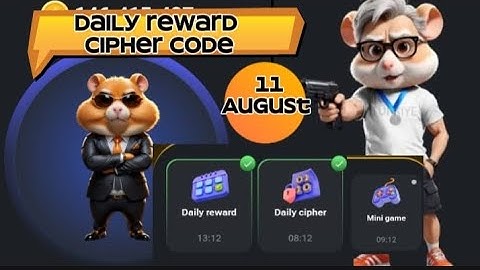 🐹 Hamster Kombat 11 aug | cipher code | daily reward | mini game |