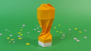 折り紙「ワールドカップのトロフィー」Origami World Cup Trophy