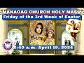 Catholic mass  our lady of manaoag church live mass today apr 19 2024  540am holy rosary