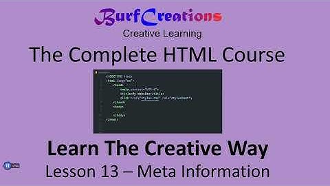HTML Lesson 13 - Meta Information