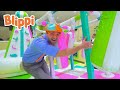 Learn Colors With Blippi at an Indoor Playground (Giggle Jungle) | Blippi Playground Compilation