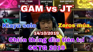 GAM vs JT - Sự trở lại đầy Mạnh Mẽ của GAM - Kiaya có màn solo làm khán giả phấn khích - CKTG 2019