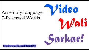 Assembly Language Tutorial Urdu Hindi No 7 - Reserved Words