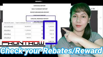 Frontrow Rebates or Rewards Monitoring thru FRONTROW All Access