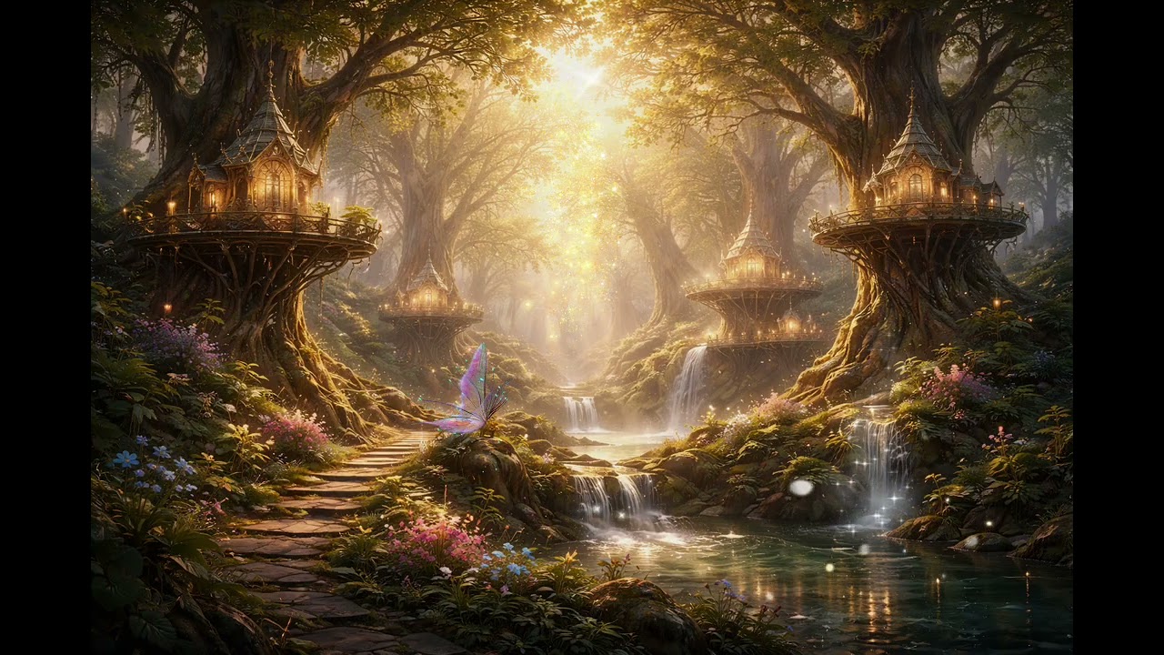 ✨ Enchanted Fairy Forest Ambience 🌿 Magical Water Sounds for Deep Relaxation & Sleep