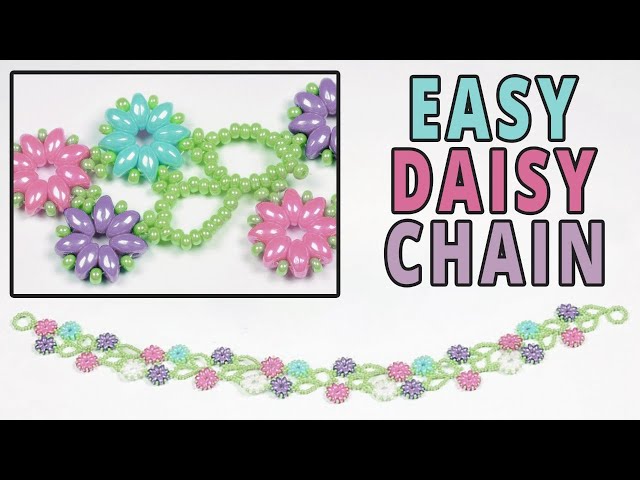 Beaded Daisy Bracelet: Seed Bead Daisy Chain Bracelet Tutorial 