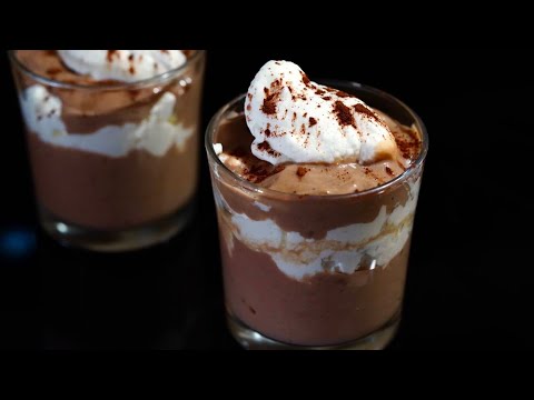 Eggless coffee custard with whipped cream, from the video