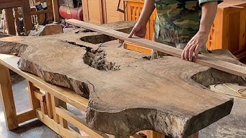 From Rough to Refined: Elegant Coffee Table From Discarded Tree Stump