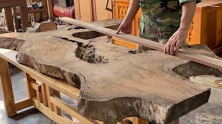 : From Rough to Refined: Elegant Coffee Table From Discarded Tree Stump