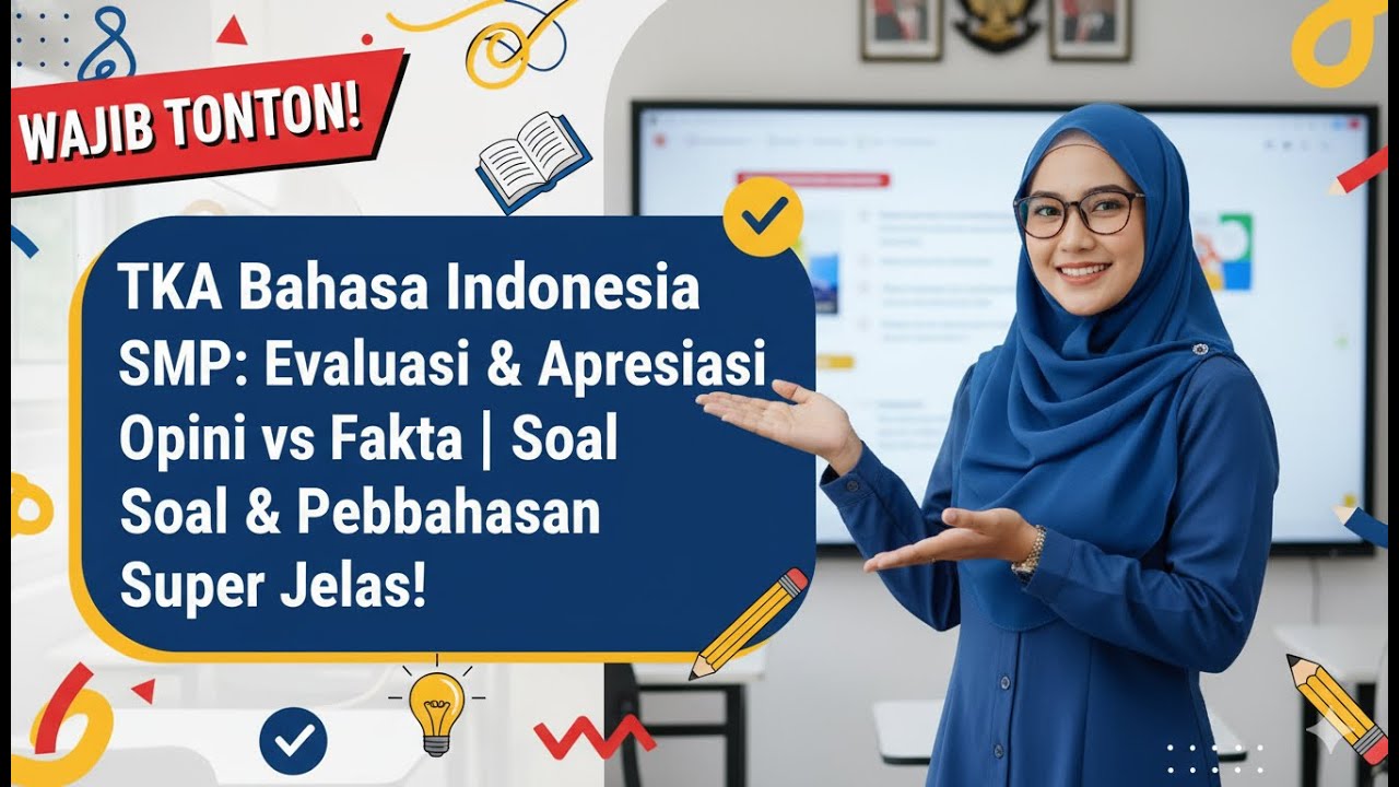 TKA Bahasa Indonesia SMP 2025 | Cara Cepat Membedakan Opini & Fakta + Soal HOTS!