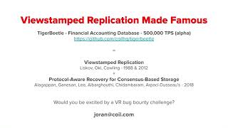 PaPoC '21 Lightning Talk - Viewstamped Replication Made Famous