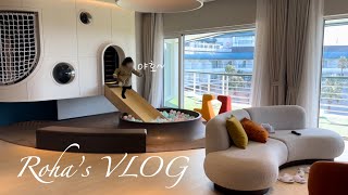 [Jeju Vlog] 31-week Pregnant, Grand Josun Kids Suite, Podo Hotel, 25-Month-Old First Flight, Moomin