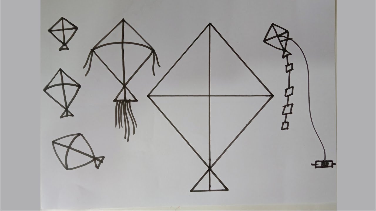 School Art How to Draw A Kite - YouTube