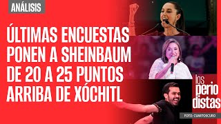 #Análisis ¬ Últimas encuestas ponen a Sheinbaum de 20 a 25 puntos arriba de Xóchitl