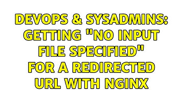 DevOps & SysAdmins: Getting "No input file specified" for a redirected url with nginx