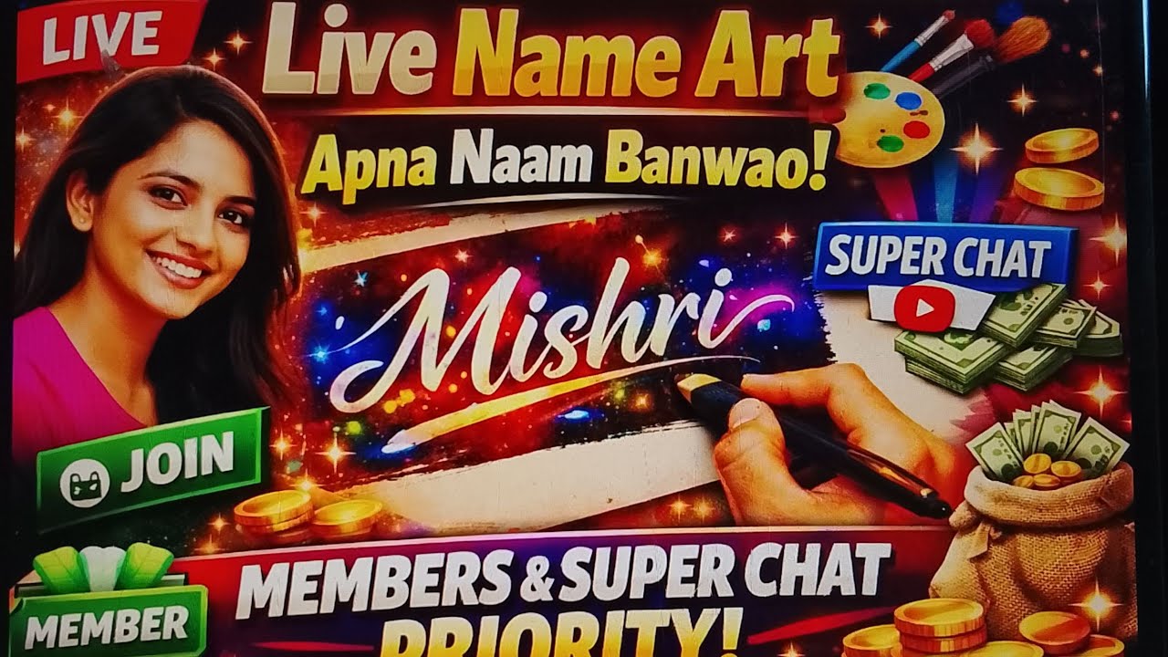 🔥 Live Name Art 🎨 | Apna Naam Banwao - Members & Super Chat Priority!