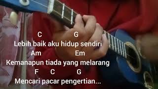 PACAR YANG HILANG ~ BIRU BAND | Lirik \u0026 Kunci ,Cover Ukulele by Ming Cuming