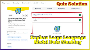 Large Language Model Data Masking in the Einstein Trust Layer | Salesforce Trailhead | Quiz Solution